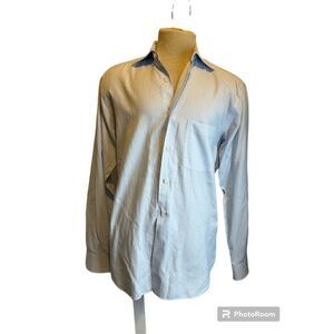 Ermenegildo Zegna Shirt for Men Button Down Sz 9 15 1/2 Checkered Blue